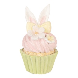 [6PR6080] Decoration Cupcake Pink Green Ø 7x13 cm