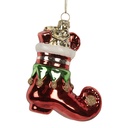 Palla di natale Rosso Bianco 9x4x10 cm