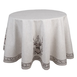 [GTW07] Tablecloth Beige Brown Ø 170 cm