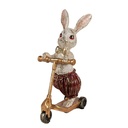 Decoration Rabbit White golden Red 15x9x25 cm
