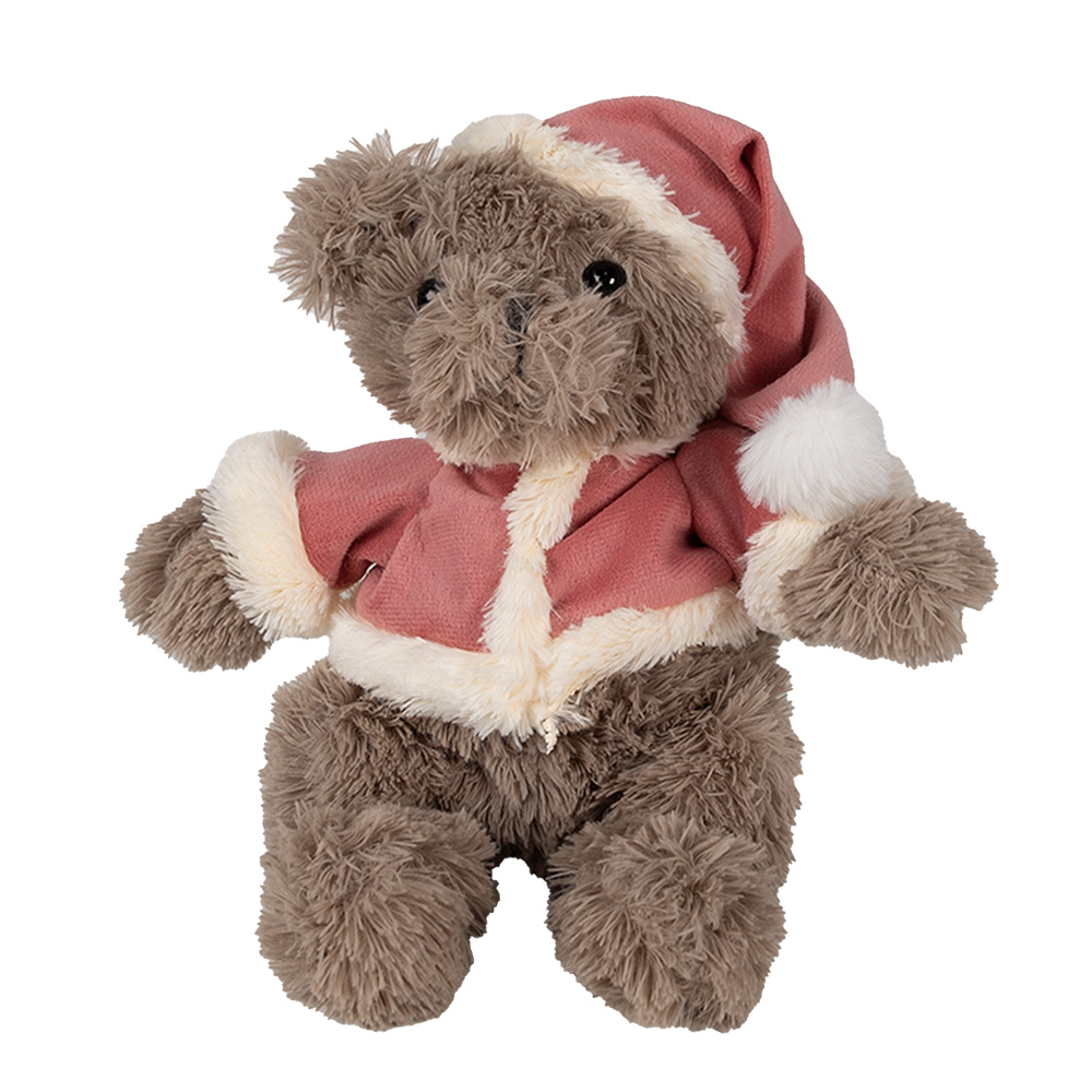 Weihnachtsbär Braun Rosa 19x19x30 cm