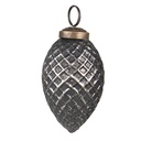 Boule de Noël Noir, Argent Ø 4x7 cm