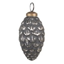 Palla di natale Nero, Argento Ø 6x10 cm