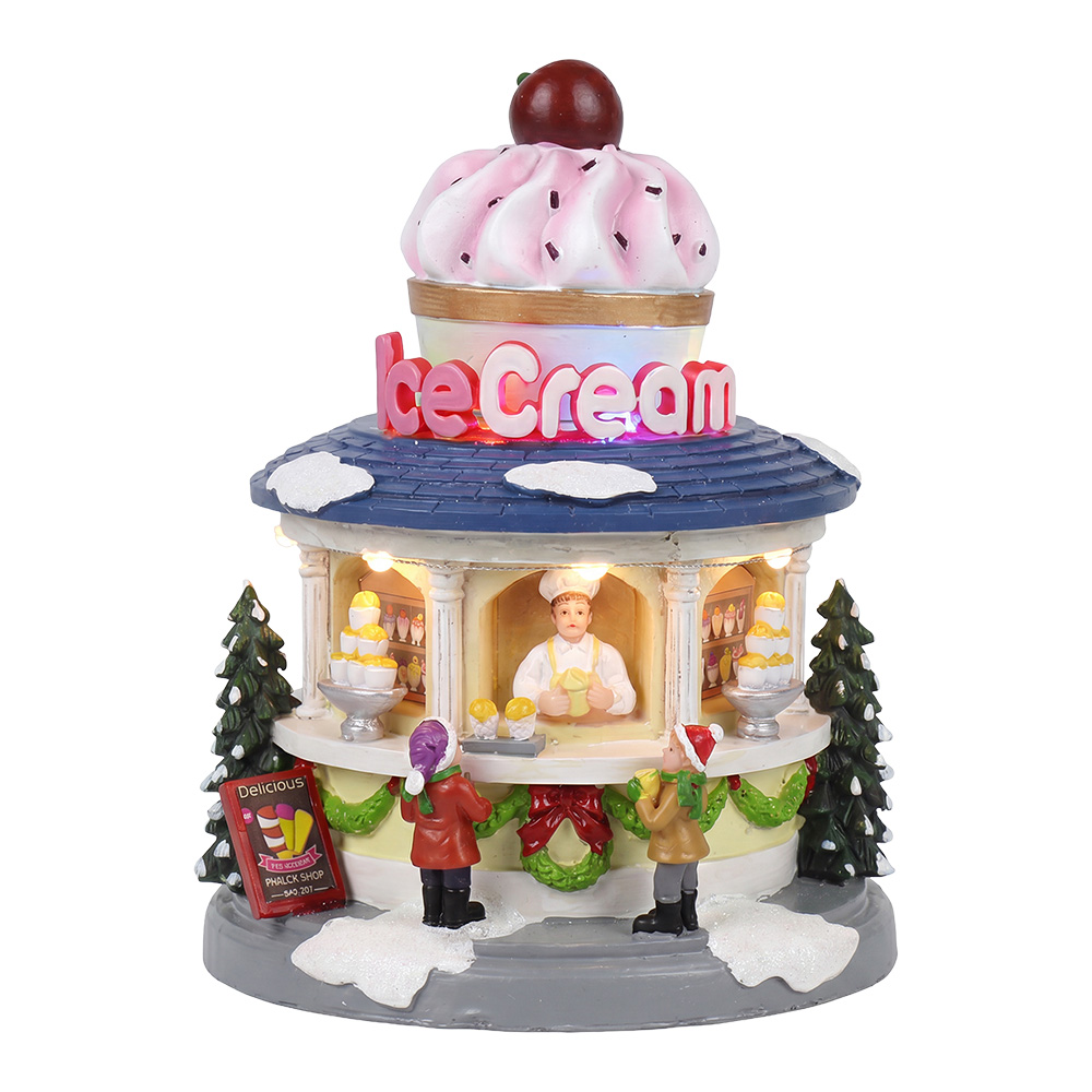 Clayre & Eef Maisonnette de Noël avec éclairage LED Blanc Plastique