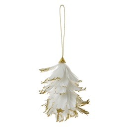 [66146W] Ciondolo Decorativo Fiore Bianco Color oro 11x7x14 cm