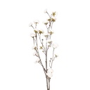 Deko Ast mit Blumen Weiß Braun 15x15x115 cm