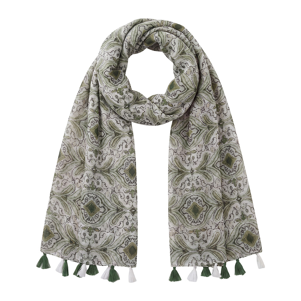 Clayre & Eef Winter Scarf Women Green Polyester