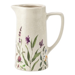 [6CE2438L] Dekorativer Krug Beige Grün 21x14x26 cm