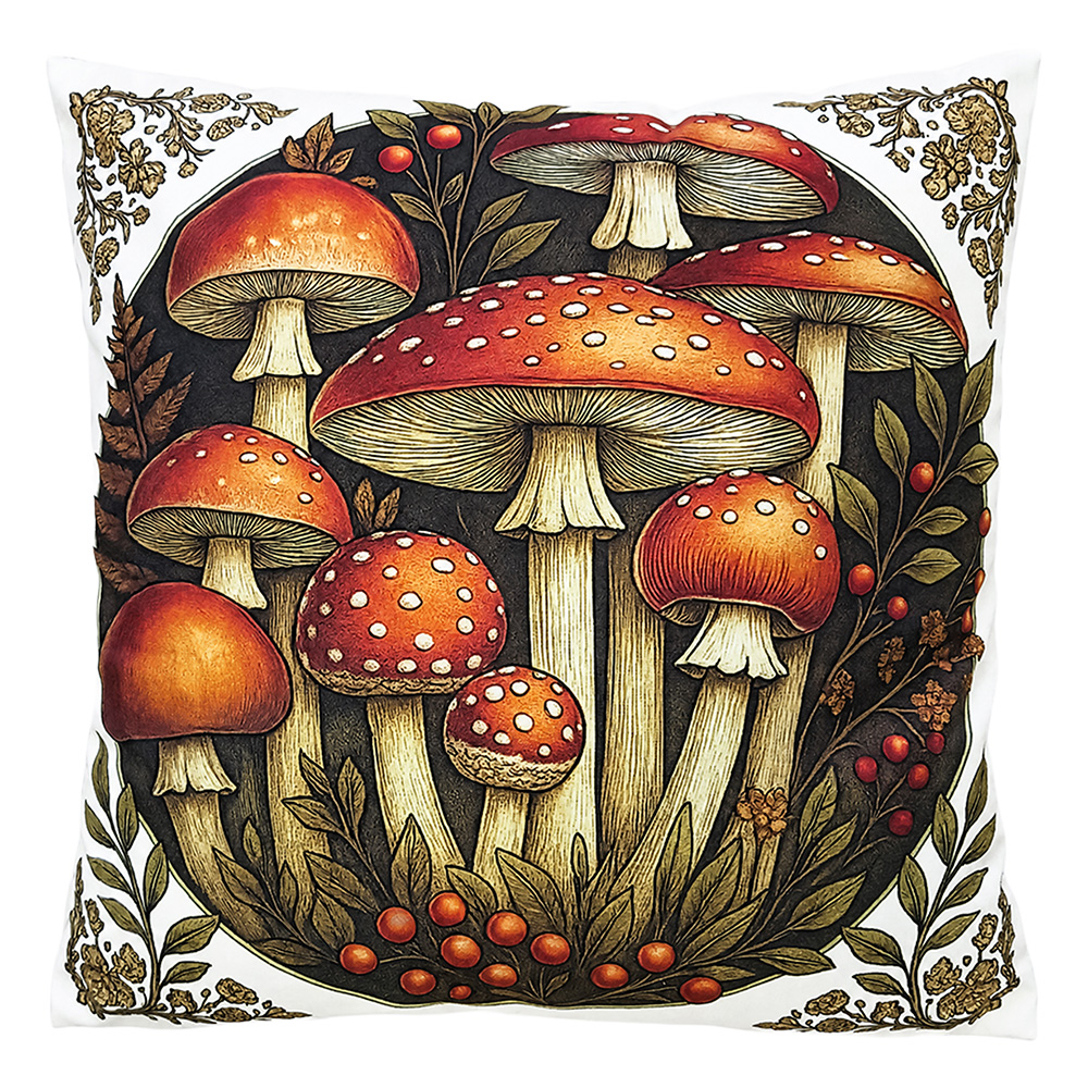 Cushion filled Beige Red 45x45x4 cm