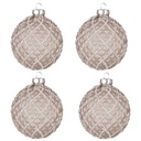Christmas ball Brown Ø 8x8 cm (set 4)