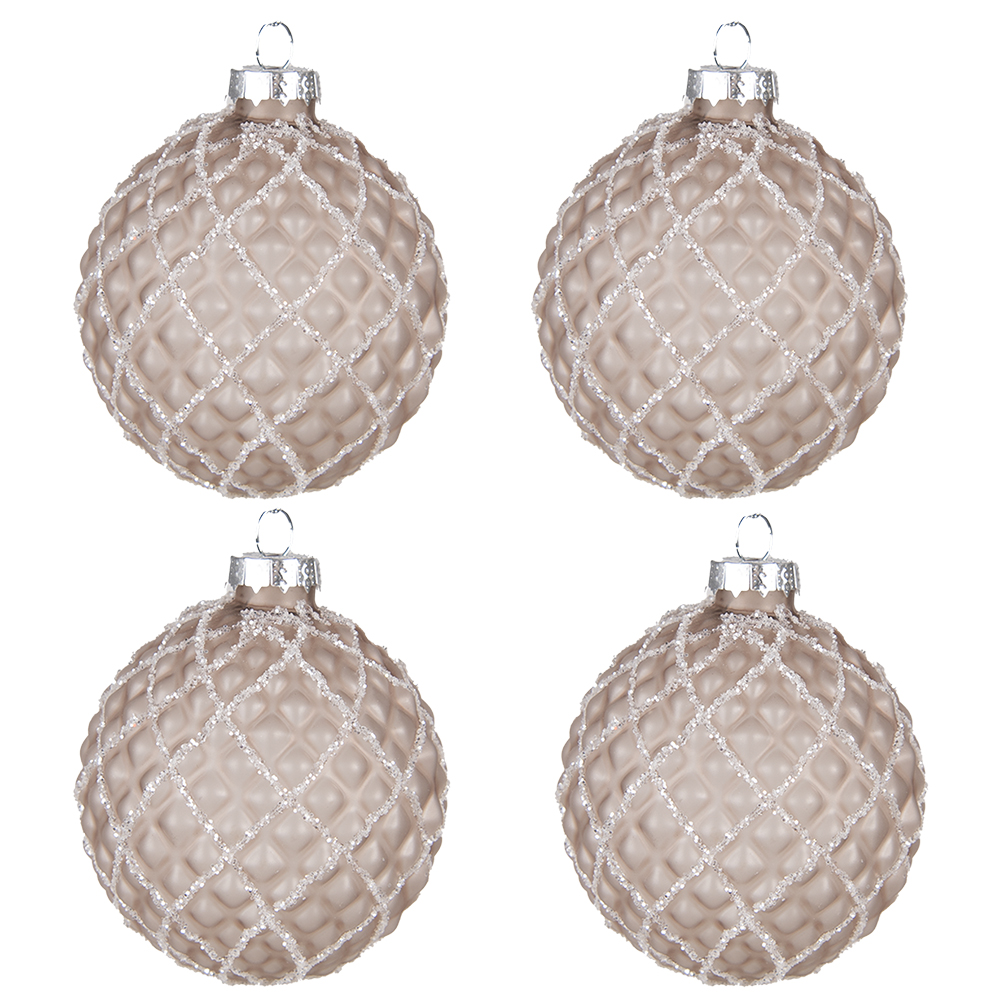 Kerstbal Ø 8x8 cm (set van 4)