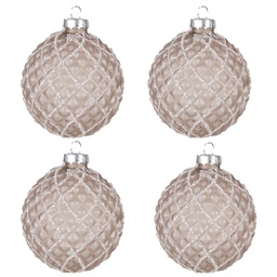 [6GL4158] Christbaumkugel Braun Ø 8x8 cm (set 4)