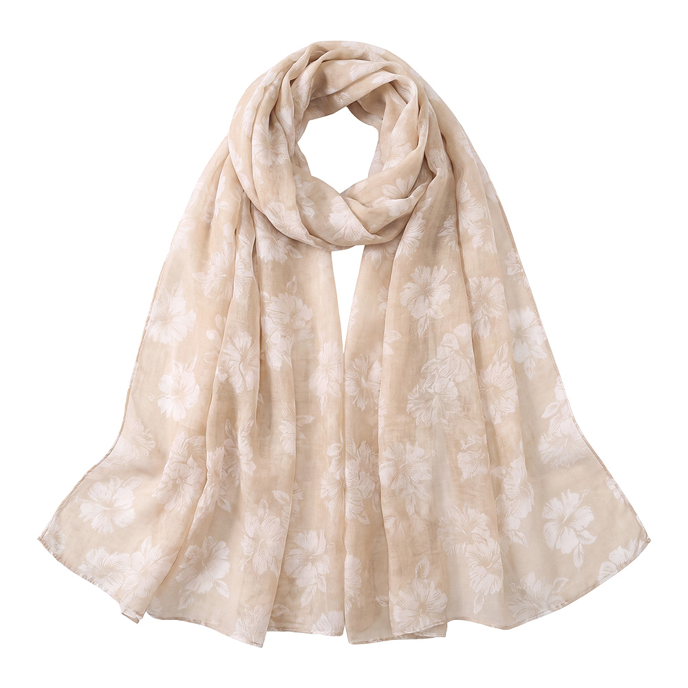 Scarf Women Print Beige 85x180 cm