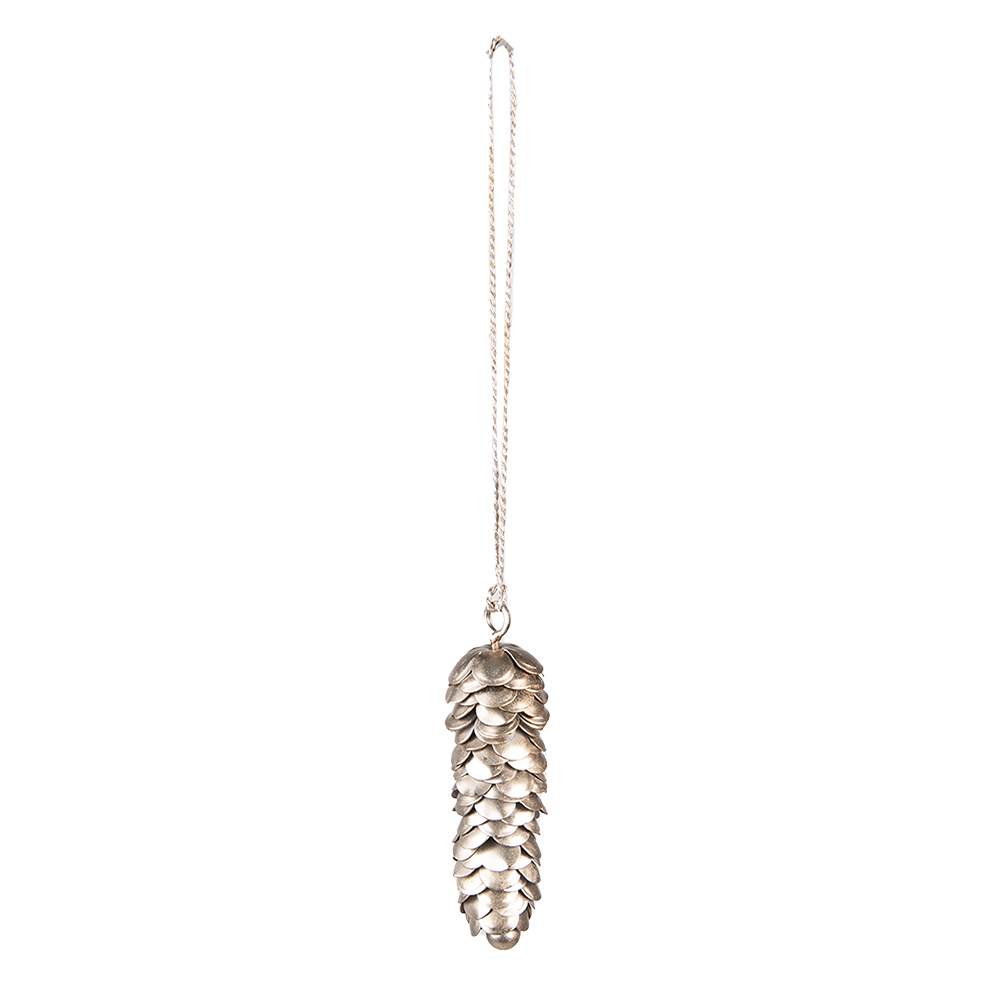 Decorative Hanger Pinecone Silver 2x2x9 cm