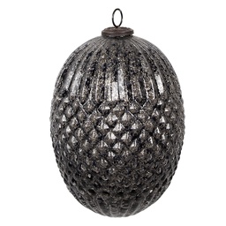 [6GL4531L] Weihnachtskugel Schwarz Grau Ø 17x25 cm