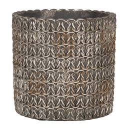 [6TE0494L] Pot de fleurs d'intérieur Gris Ø 18x17 cm
