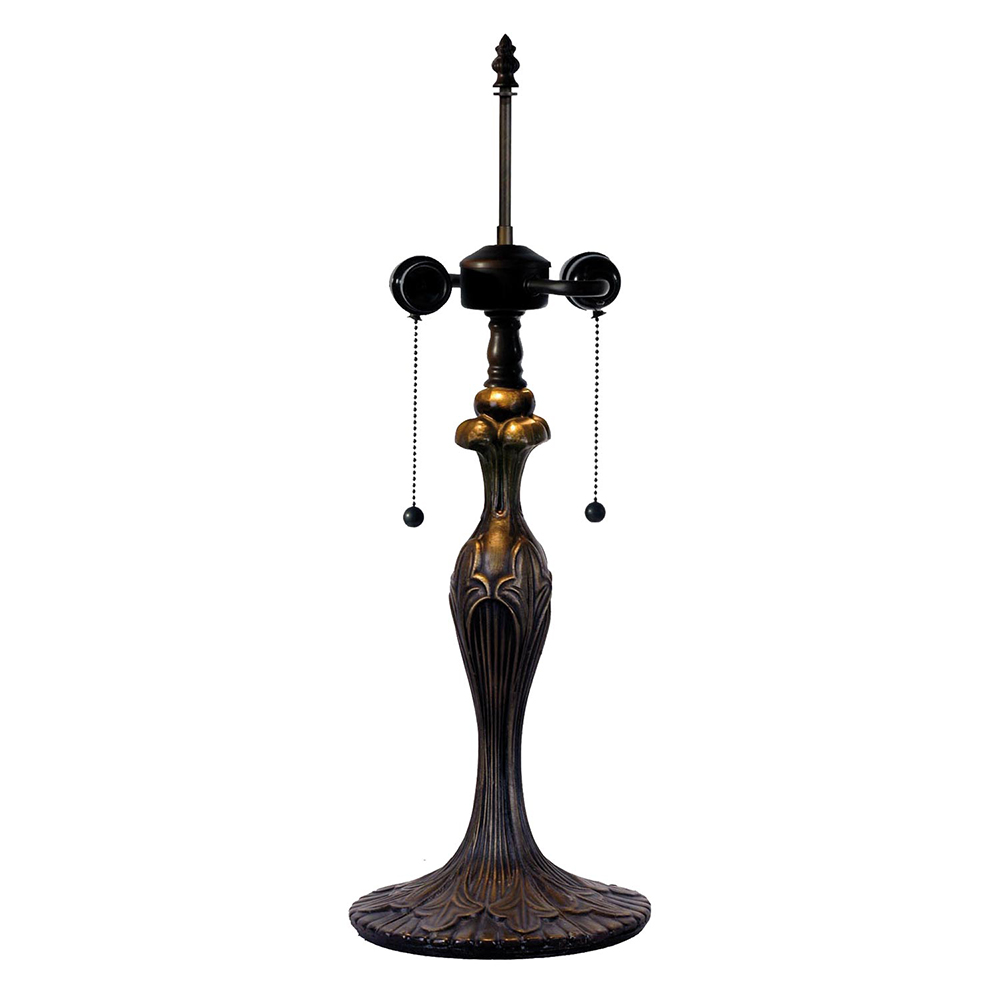 Lampensockel Tischlampe Tiffany Braun Ø 17x55 cm E27/max 2x60W