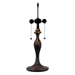 [5LL-9319] Lampensockel Tischlampe Tiffany Braun Ø 17x55 cm E27/max 2x60W
