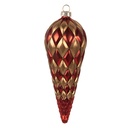 Weihnachtskugel Rot Goldfarbig Ø 6x16 cm