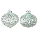 Palla di natale Verde Argento Ø 10x10 cm (set 2)