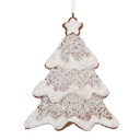 Décoration pendante arbre de Noël Blanc Marron 9x1x10 cm