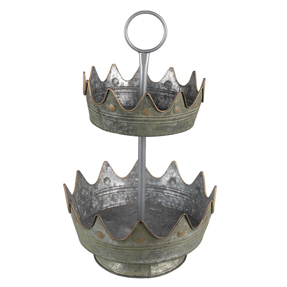 2-Tier Cake Stand Green Ø 33x53 cm