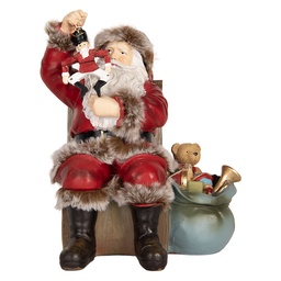 [6PR5749] Décoration de Noël père Noël Rouge Blanc 16x13x19 cm