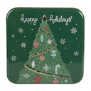 Scatola di Latta Verde Bianco 17x17x6 cm