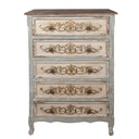Cassettiera Beige Grigio 79x37x120 cm