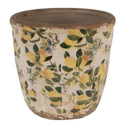 [6CE1609M] Flower Pot Inside Beige Yellow Ø 14x13 cm