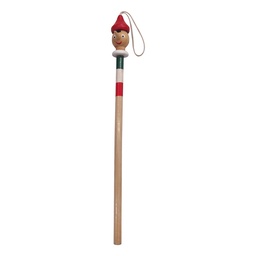 [6H2513] Matita con testa di Pinocchio Marrone Rosso 22 cm