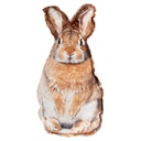 Cushion Rabbit Brown White 16x5x32 cm