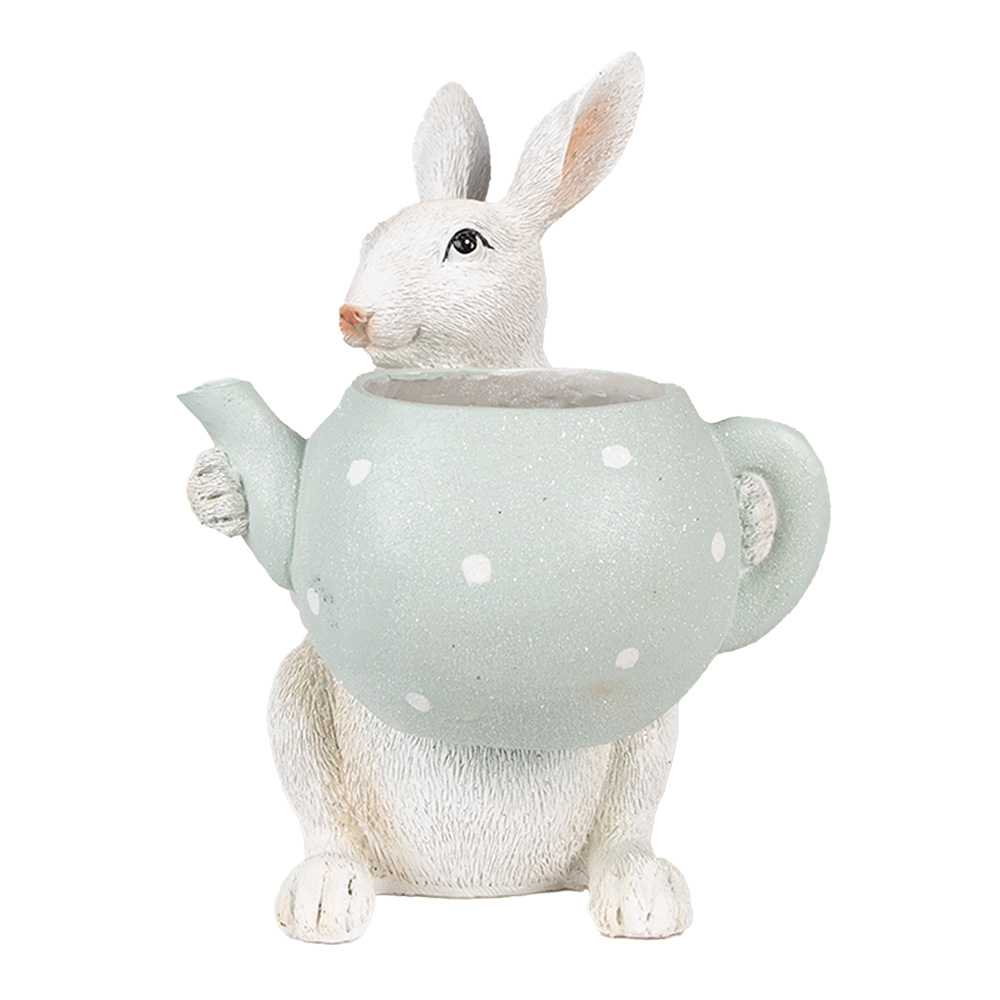 Image de décoration Lapin Beige vert 17x17x23 cm