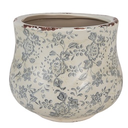 [6CE2240M] Blumentopf für Innen Grün Grau Ø 18x15 cm