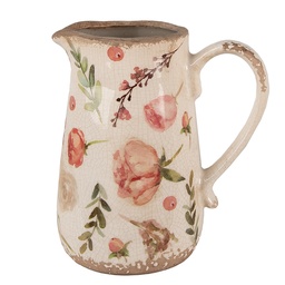 [6CE1624M] Decorative Pitcher Beige Pink 17x12x18 cm