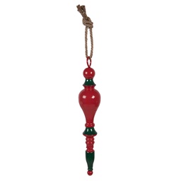 [6Y5980] Pendentif de décoration Noël Rouge Vert Ø 8x41 cm