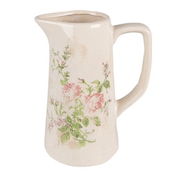 [6CE1543M] Brocca Decorativa Rosa, Beige 15x10x19 cm