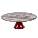 Cake stand White Red Ø 29x10 cm