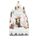 Snow globe with LED White Green 15x9x27 cm / 3xAA