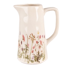 [6CE1558M] Pichet décoratif Rose, Beige 15x10x19 cm