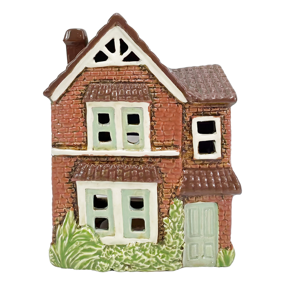 Kerzenhalter Weihnachten Häuschen Braun Beige 13x9x17 cm