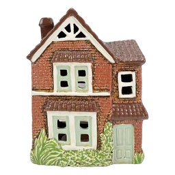 [6CE2530] Porte-lampes de Noël chalet Marron Beige 13x9x17 cm