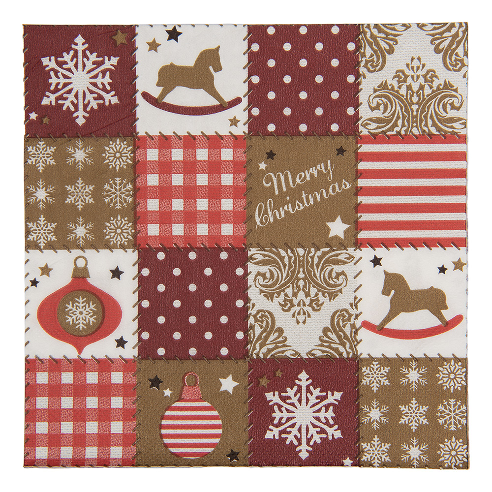 Serviettes en papier Rouge Marron 33x33 cm (20)