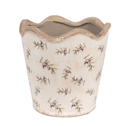 [6CE1672L] Vaso Porta Pianta Beige Ø 19x18 cm