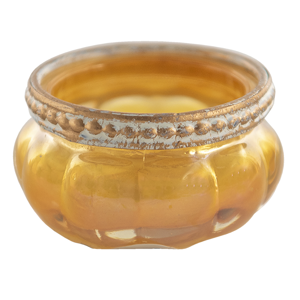 Porte-lampion en verre Jaune, Or Ø 6x4 cm