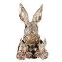 Statua Decorativa Coniglio Beige Oro 14x13x24 cm