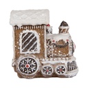 Décoration de Noël Locomotive Marron Blanc 5x3x5 cm