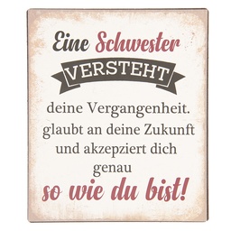 [6Y3642D] Textschild Beige 13x1x15 cm