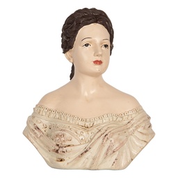 [6PR5562] Decorativa Busto Donna Beige Marrone 18x11x21 cm
