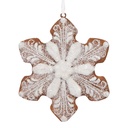 Ciondolo di decorazione fiocco di neve Bianco Marrone 9x1x10 cm